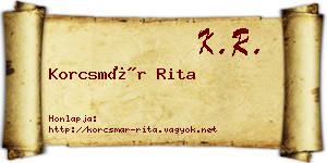 Korcsmár Rita névjegykártya