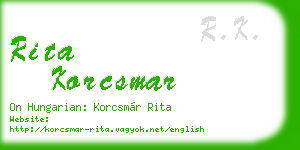 rita korcsmar business card