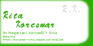 rita korcsmar business card